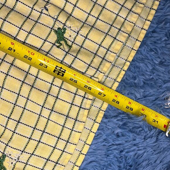 VINTAGE Frog Floral Button Up Collard Shirt Size 18 Womens Retro Yellow Y2K - Picture 10 of 12